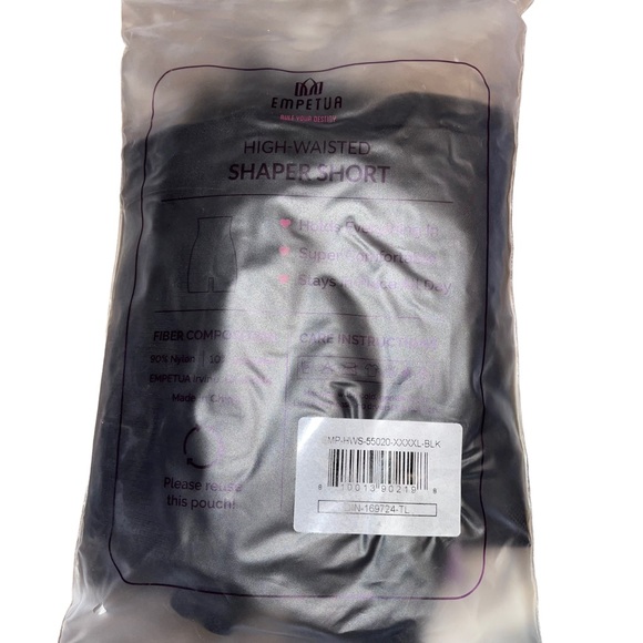 NWT Empetua High Waisted Shaper Short Women’s Size XXXXL Black High Waisted - Picture 7 of 7